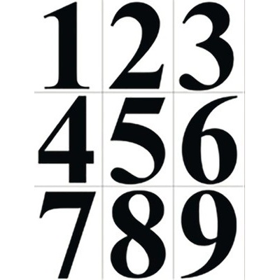 Samolepky 0-9, 38 mm 170 x 100 mm