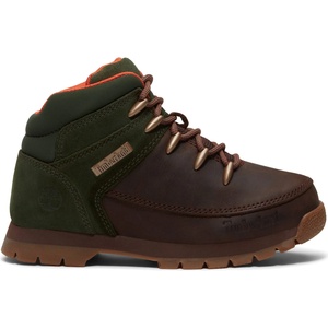 Timberland Детски маратонки Timberland Kid's Euro Sprint Mid Lace Up Boot Sneakers - Dark Brown / Nubuck / W Darkgreen - размер 37 (EU) (702-5877-0112)