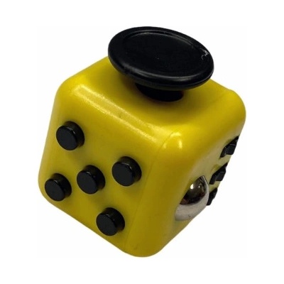 Antistresová kostka Fidget Cube žlutočerná