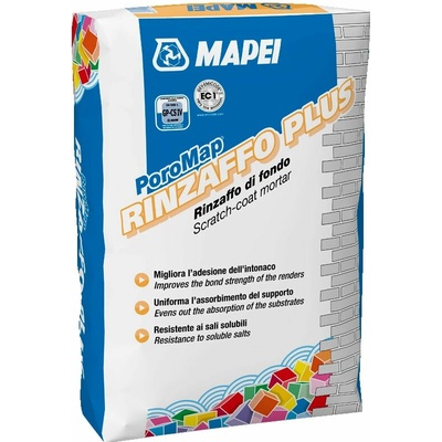 MAPEI Poromap Rinzaffo Plus paropropustná malta na vlhké zdivo 25 kg Světle šedá