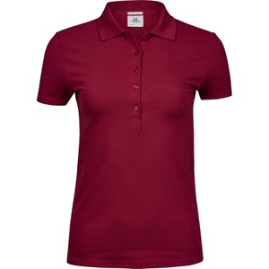 TEE JAYS tj145 / Дамска еластична поло тениска - тъмночервена xxxl (18014537113)