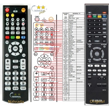 GENERAL YAMAHA BDP119, BDP122, BDP125, BDP127 - съвместимо дистанционно управление на марката General (BDP119, BDP122, BDP125, BDP127)