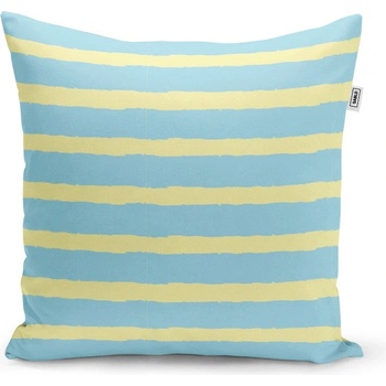 Sablio Vankúš Modro-žlté pruhy 50x50