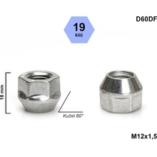 Kolová matice M12x1,5 kužel otevřená, klíč 19, D60DF, DE30/S, FORD, VOLVO výška 18