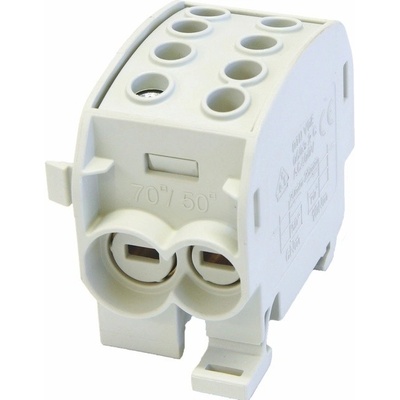 ELEMAN Svorkovnice rozbočovací HLAK 70//1 C L, 160A, 1pól., CU, IP20, šedá, DIN, 3167