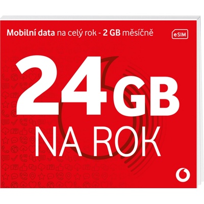 Vodafone 24 GB SIM (data na rok) ČR+EU Forma SIM: eSIM
