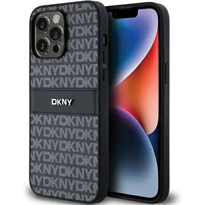 DKNY Кейс DKNY Leather Mono Stripe & Metal Logo за iPhone 14 Pro Max, черен (3666339260385)