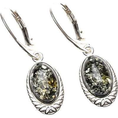 REBLAN Elegantné jantárové náušnice RENU243