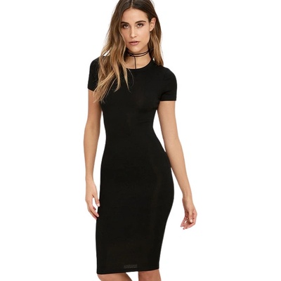 Lulus Like Minded Black Bodycon Midi Dress