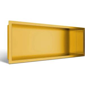 BALNEO Вградена правоъгълна ниша Balneo Wall-Box One с рамка 60x20x10 см, гланцирано злато (B0101030310-3)