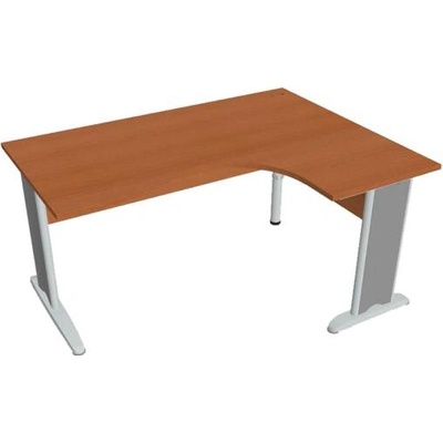 Hobis Pracovný stôl Cross, ergo, ľavý, 160 x 75,5 x 120 cm, čerešňa/kov