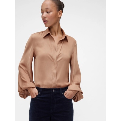 Gap Saténová košeľa Gap Studio od Zac Posen Hnedá