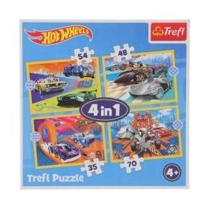 Trefl Hot Wheels Puzzle 4in1 Vehicles Trefl 34627