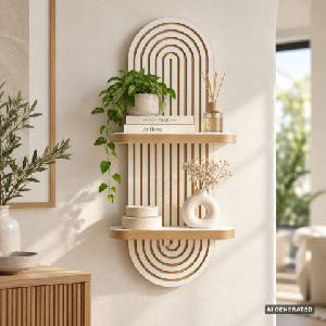 Hanah Home Стенен рафт Hanah Home MDF, Бял (8684284382179)