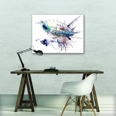 Consalnet Obraz na plátně: Malovaná vzducholoď - 80x60 cm