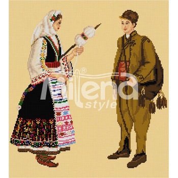 Milena Style Карнобатска носия - гоблен със схема конци dmc 1: 1