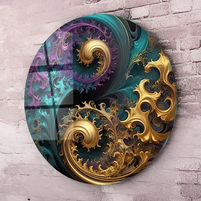 Art gift Кръгло стъклено пано - Въртяща се хармония