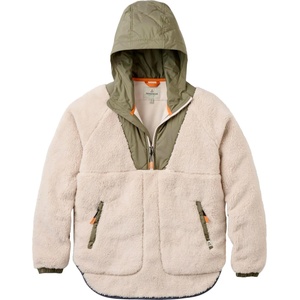 Passenger Дамски поларен пуловер Passenger Women's Beaumont Recycled Sherpa Hooded Fleece 2.0 Fleece jumper - Vintage White (105-7498-0312)