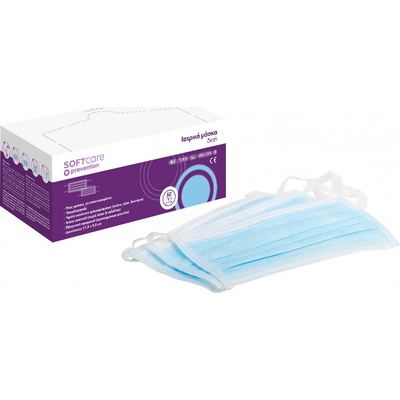 SoftCare Сини хирургически маски Soft Care с връзки - Висока защита (50 бр. ) (121013_IS)