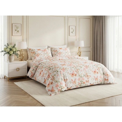 Textilomanie Obliečky z mikrovlákna ORANGE BUTTERFLY biele 70x80 140x200