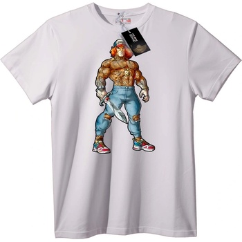 NOONEBRAND Тениска с Мускулест Аниме Герой - 2XL, White
