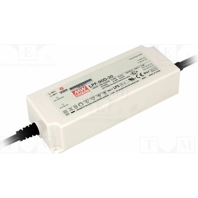 MEAN WELL LPF-90D-30 Napájecí zdroj: spínaný; LED; 90W; 30VDC; 3A; 90÷305VAC; 127÷431VDC
