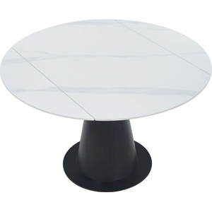 Velmoro Трапезна маса ST29-FX 75(120)x120 бял мрамор