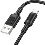 BOROFONE Кабел за данни / зареждане - Borofone (BX111 Feliz Series) - USB към Type-C, PVC, Universal 60W, 3A, 1m - Черен