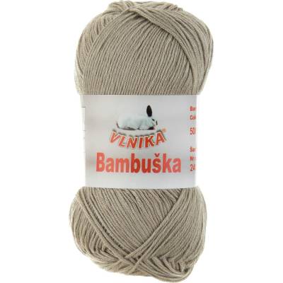 Pletací / háčkovací příze Vlnika BAMBUŠKA 500 béžová, klasická, bambusová, 50g/205m