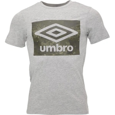 Umbro LAYERED BOX LOGO GRAPHIC TEE šedá