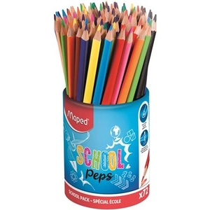 Maped Комплект цветни моливи, триъгълни, моливник, MAPED "School Peps" 832000 (832000)