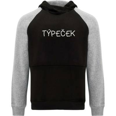 Dětská dvoubarevná mikina s kapucí Týpeček černá