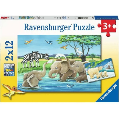 Ravensburger - Puzzle 2x12 Baby animals from all over the world - 1 - 39 piese