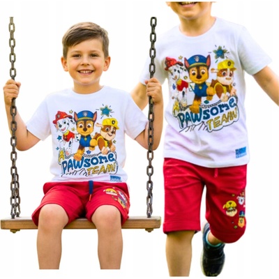 Eplusm chlapčenský komplet tričko a kraťasy "Paw Patrol" červená