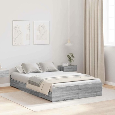 zahrada-XL 3335306 Rám postele s úložným prostorem s čelo Šedá sonoma