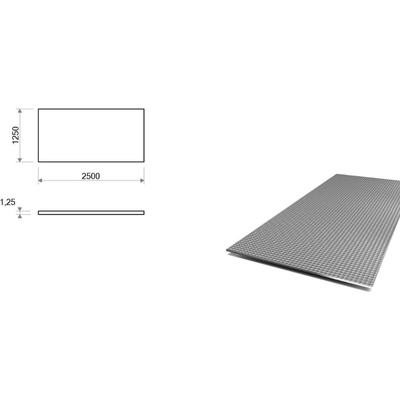 Nerezový plech dekor KARO - 1,25x2,5 m, tloušťka 1,25 mm + fólie