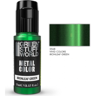 Green Stuff World Vivid Metallic Paint Ironleaf Green 17ml