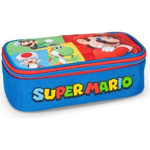 Panini Овален ученически несесер Panini Super Mario - Red & Blue (73207)
