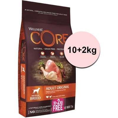 Wellness Core Dog Original Medium Breed morčacie a kuracie 10 kg