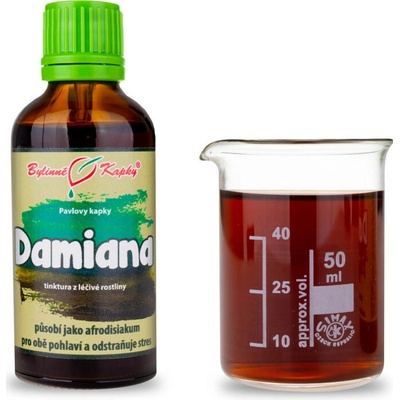 Bylinné kapky Damiana pastala bylinné kvapky tinktúra 50 ml