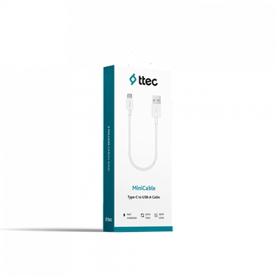 Ttec Кабел ttec Mini cable 30cm Type-C USB Charge / Data, White