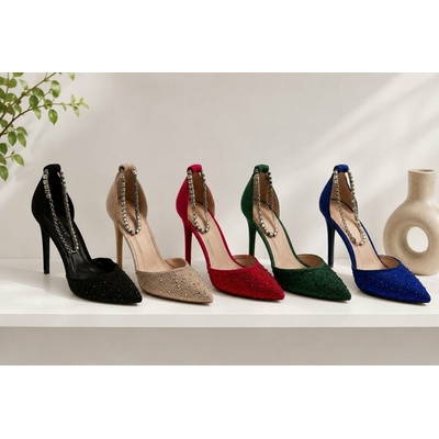 Ideal Shoes dámské elegantní lodičky zelená