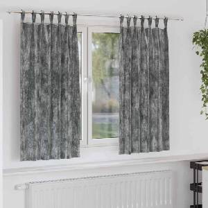 Pure Line Home Кадифени завеси в цвят тъмносив с текстилни гайки (уши), 2 бр. , 140 x 175 см