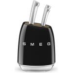 Smeg Комплект ножове със стойка smeg kbsf02bl, 7 части, Слотове от акациево дърво, Немска неръждаема стомана, Черен (kbsf02bl)