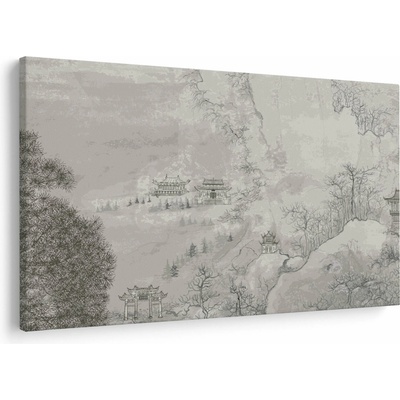 Obraz - Čínska krajina, jednodielne 150x100 cm
