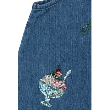 Konges Sløjd Детска дънкова рокля Konges Sløjd MAGOT SEQUIN STRAP DRESS GOTS (KS104975.PPY2)