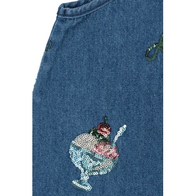 Konges Sløjd Детска дънкова рокля Konges Sløjd MAGOT SEQUIN STRAP DRESS GOTS (KS104975.PPY2)