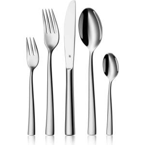 WMF Philadelphia cutlery set for 6 people, 30 pieces, monobloc knife, Cromargan stainless steel polished, shiny, dishwasher safe - 1166916040 (1166916040)
