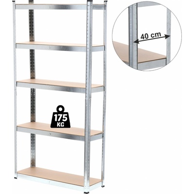 Tvujregal Regál Economy 200 x 90 x 40 5 polic pozink