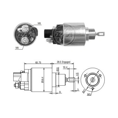 Spínač startéru Bosch 0001107415, 6004AF3000